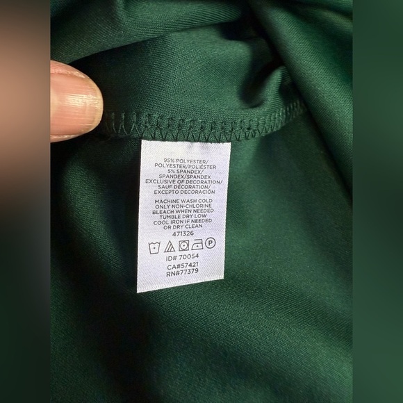 ANN TAYLOR Hunter green ruffle front short sleeve top size S - Picture 10 of 12